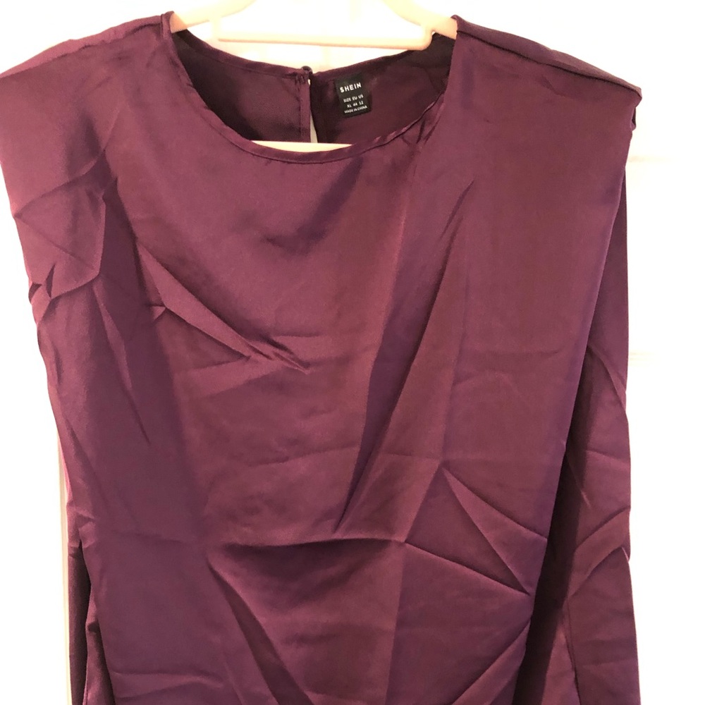 Teal, red, purple silky sleeveless - Picture 5 of 5